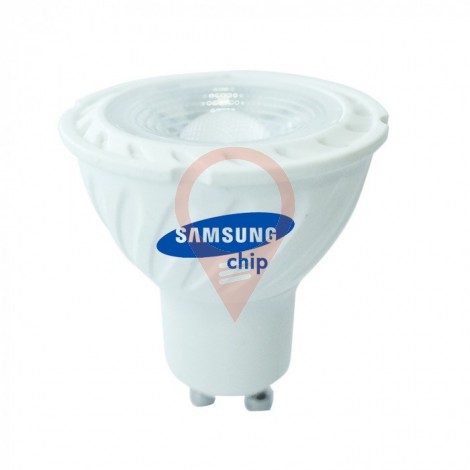 LED Spotlight SAMSUNG CHIP - GU10 6.5W  Ripple Plastic 110`D 3000K