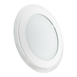 12W LED Mini Panel Glass - Round, Warm White