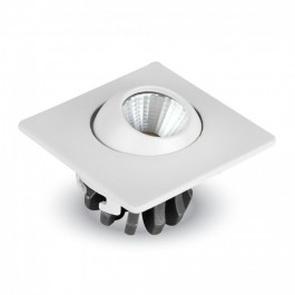 3W LED Downlight Adjustable Square - White Body, Warm White