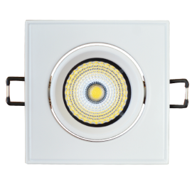 5W LED Downlight Adjustable Square - White Body, White
