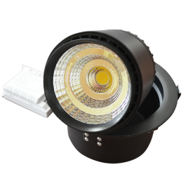 25W LED Einbauspot Zoom - Schwarz Korper, Warmweiss