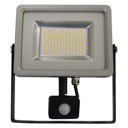 30W LED Fluter Sensor Schwarz/Grau Körper SMD, Warmweiß