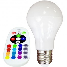 6W LED Lampe E27 A60 RGB mit Fernbedienung, Kaltweiss