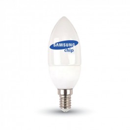 Ampoule LED - SAMSUNG Chip 5.5W E14 Plastique Bougie Blanc chaud 