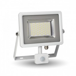 30W Projecteur LED Sensor Corps Blanc SMD, Blanc