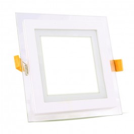 6W Mini Panneau LED Verre - Carré, Blanc neutre