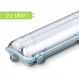 Luminaire Étanche LED 2 x 18W 120 cm Tube Blanc neutre