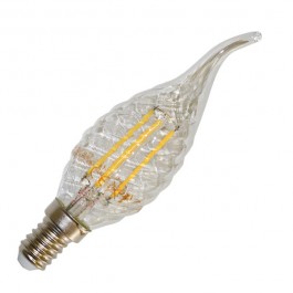Ampoule LED - 4W Filament E14 Bougie Spirale Flamme Blanc Chaud