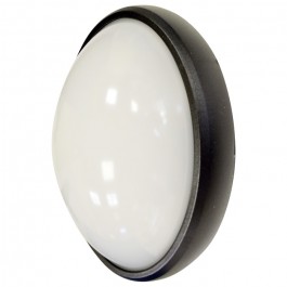 8W Luz de Techo Oval Cuerpo Negro Blanco Calido Impermeable