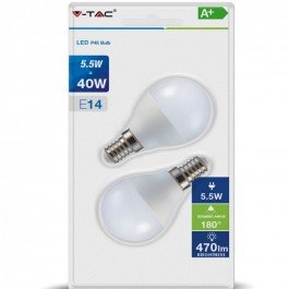 Bombilla LED - 5.5W E14 P45 Blanco Natural 2 Unid./Paquete 