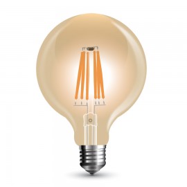 Bombilla Filamento LED - 6W E27 G95 Amber Regulable, Blanco Calido